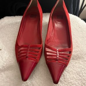 Vintage Coach kitten heel pumps in red, size 10
